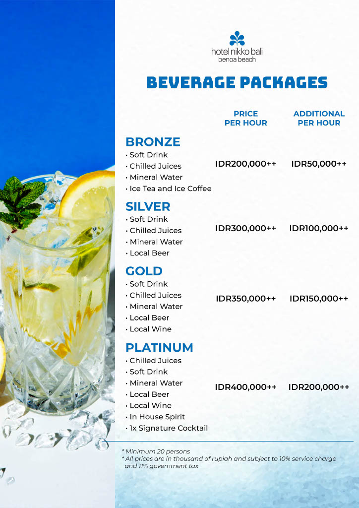 Hotel Nikko Bali Beverage Package